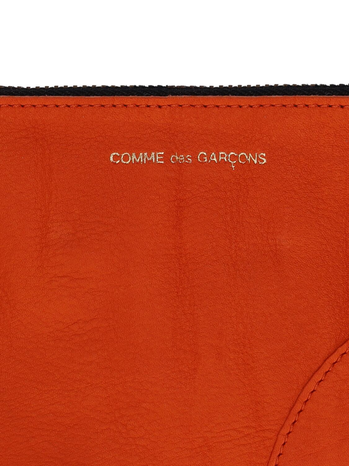 Shop Comme Des Garçons Washed Zip Wallet In Burnt Orange