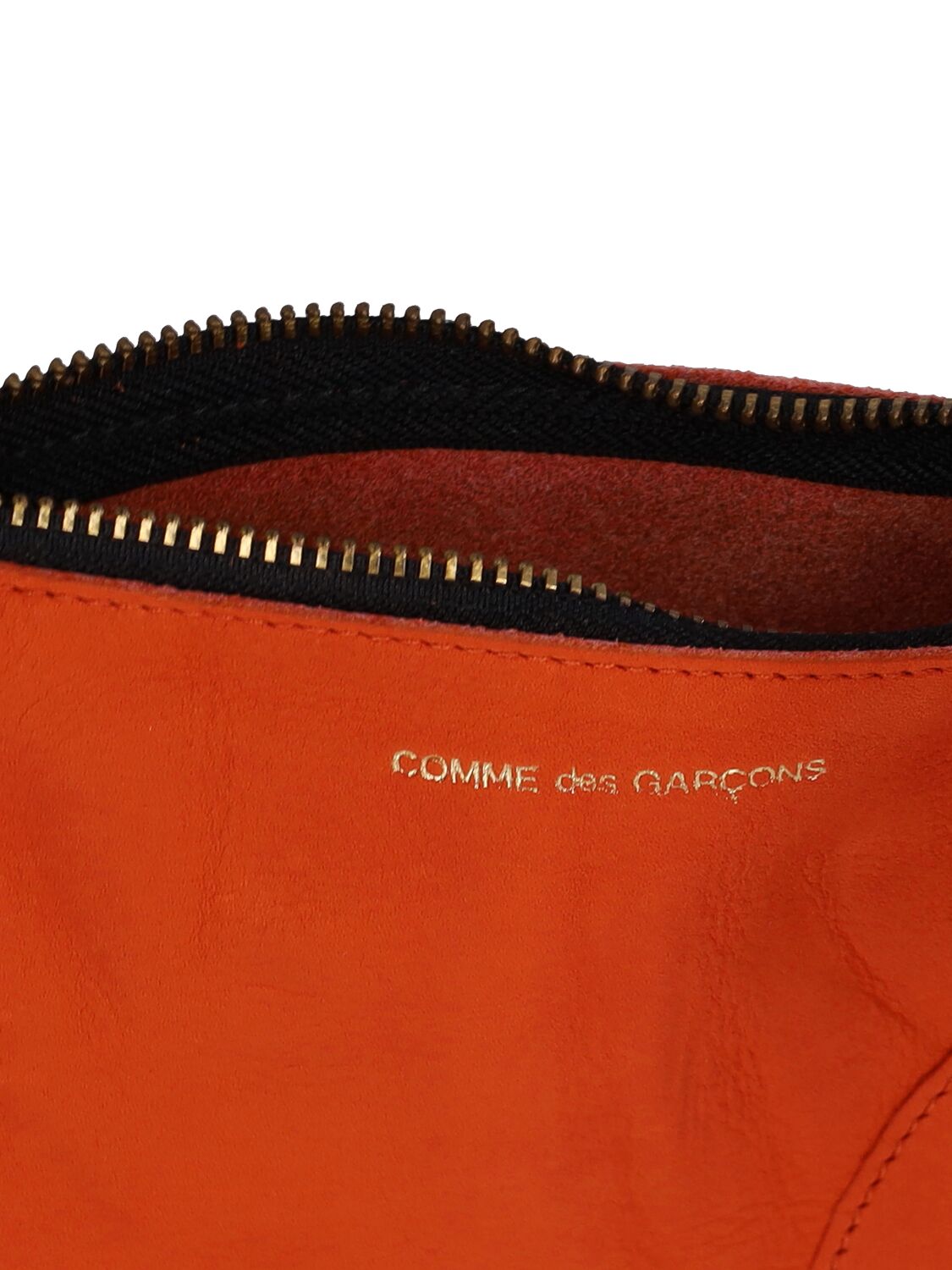 Shop Comme Des Garçons Washed Zip Wallet In Burnt Orange