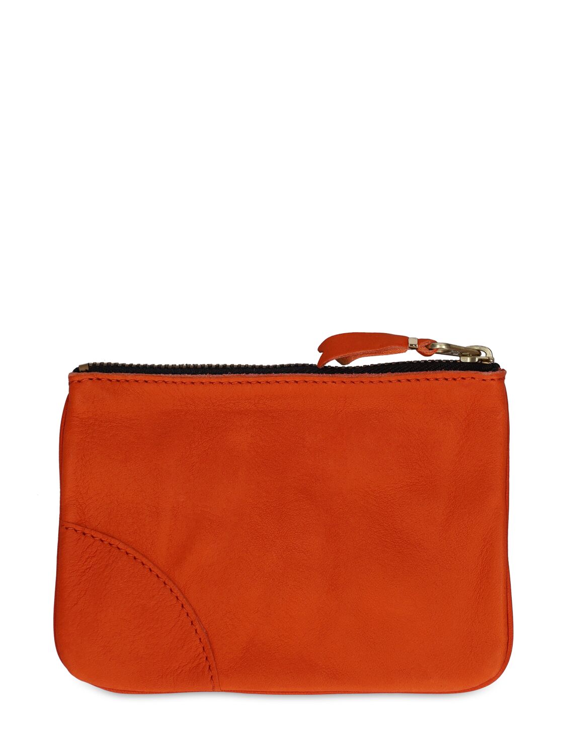 Shop Comme Des Garçons Washed Zip Wallet In Burnt Orange