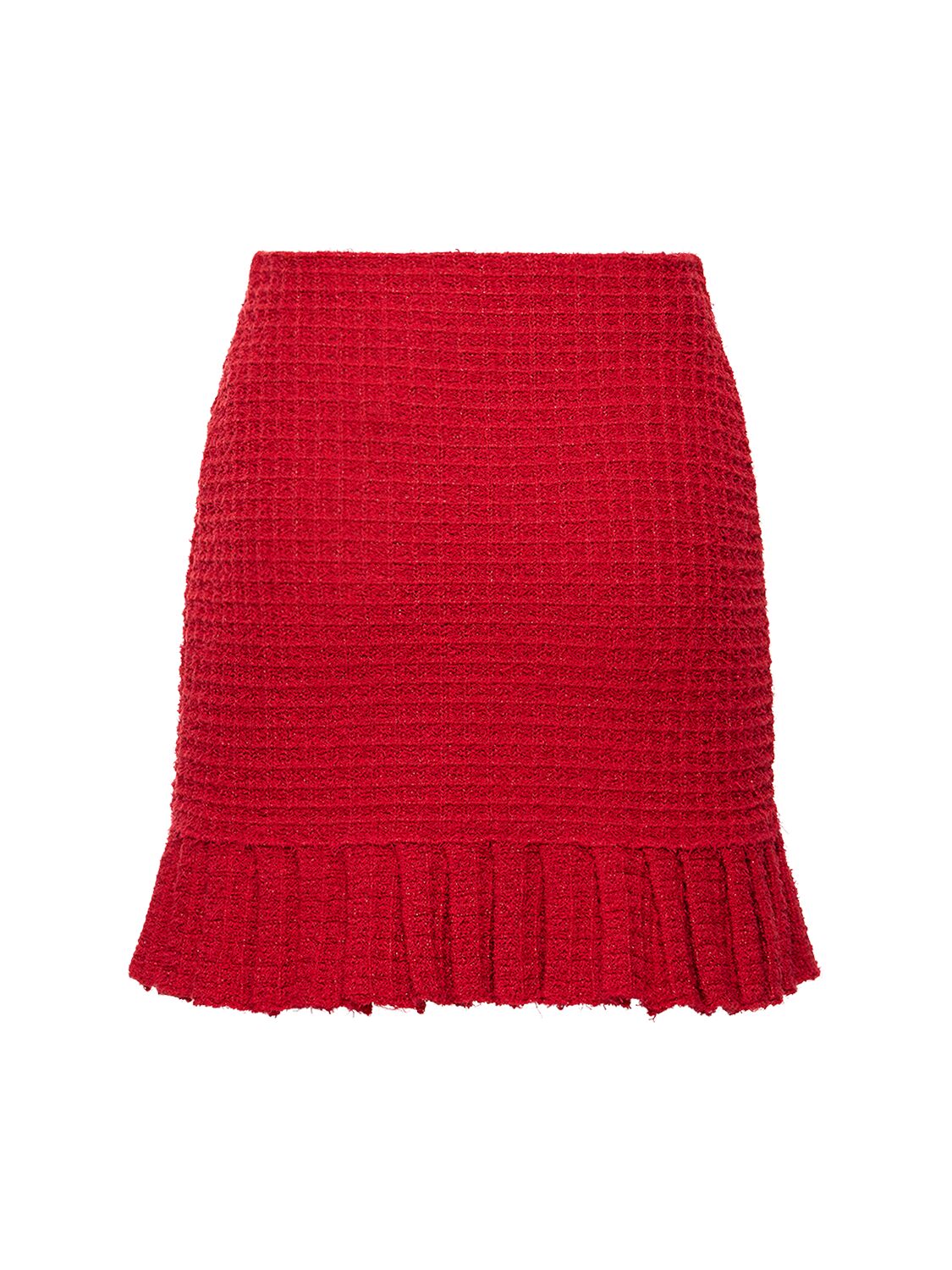 Shop Self-portrait Knit Mini Skirt In Red