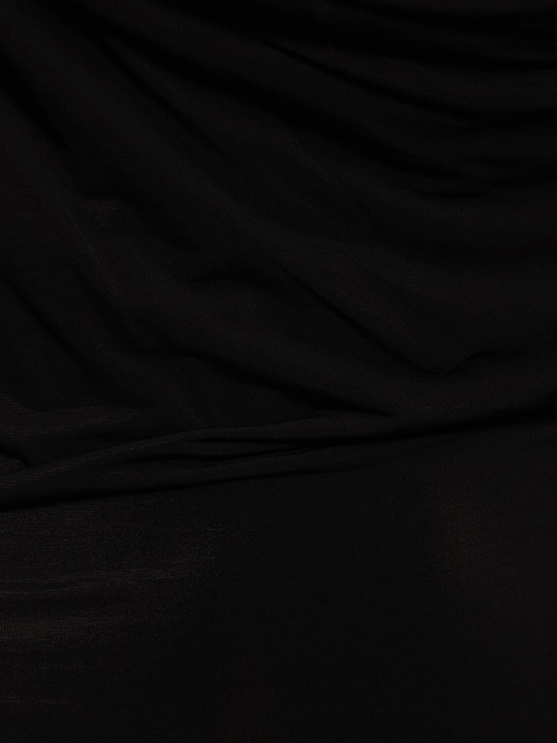 Shop Attico Sheer Jersey Gown In Black