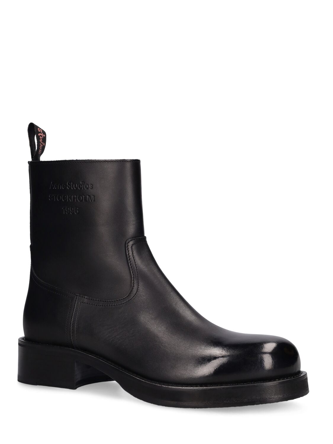 Shop Acne Studios Besare Leather Ankle Boots In Black