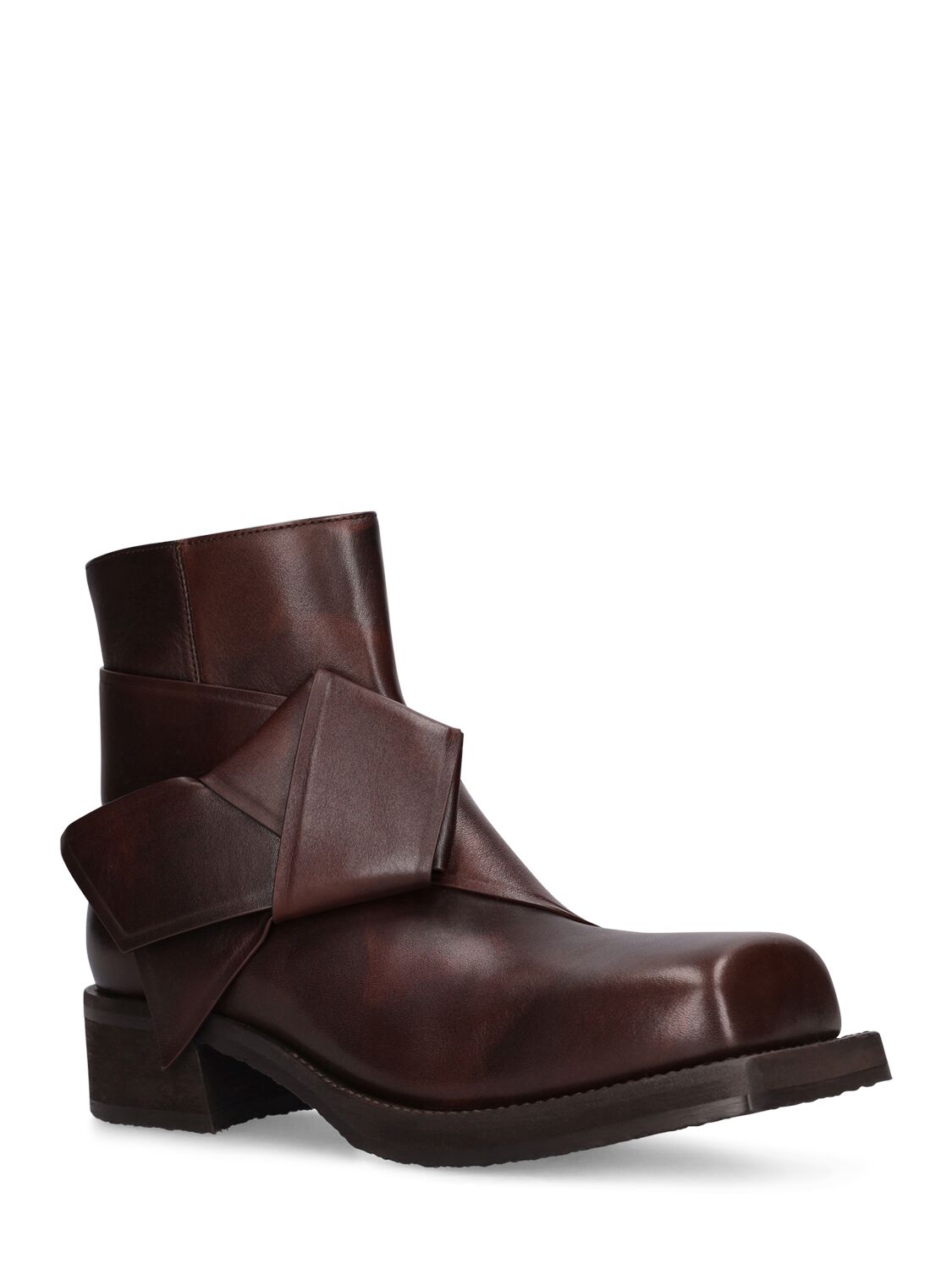 Shop Acne Studios 40mm Leather Ankle Boots In Brown