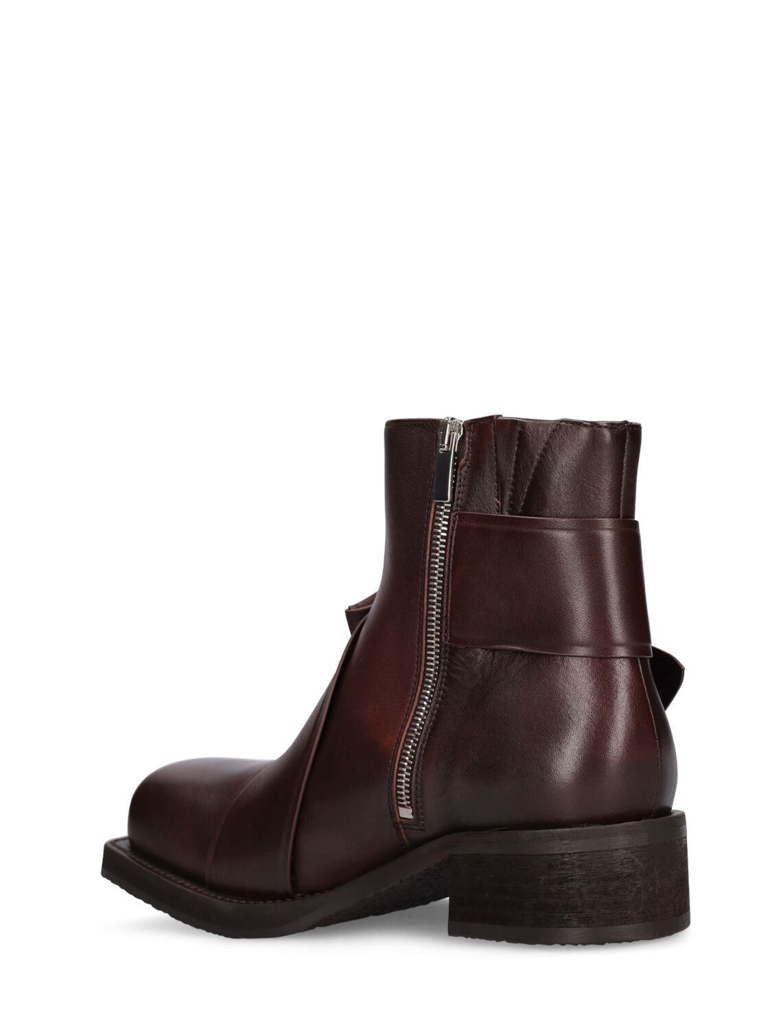 Shop Acne Studios 40mm Leather Ankle Boots In Brown