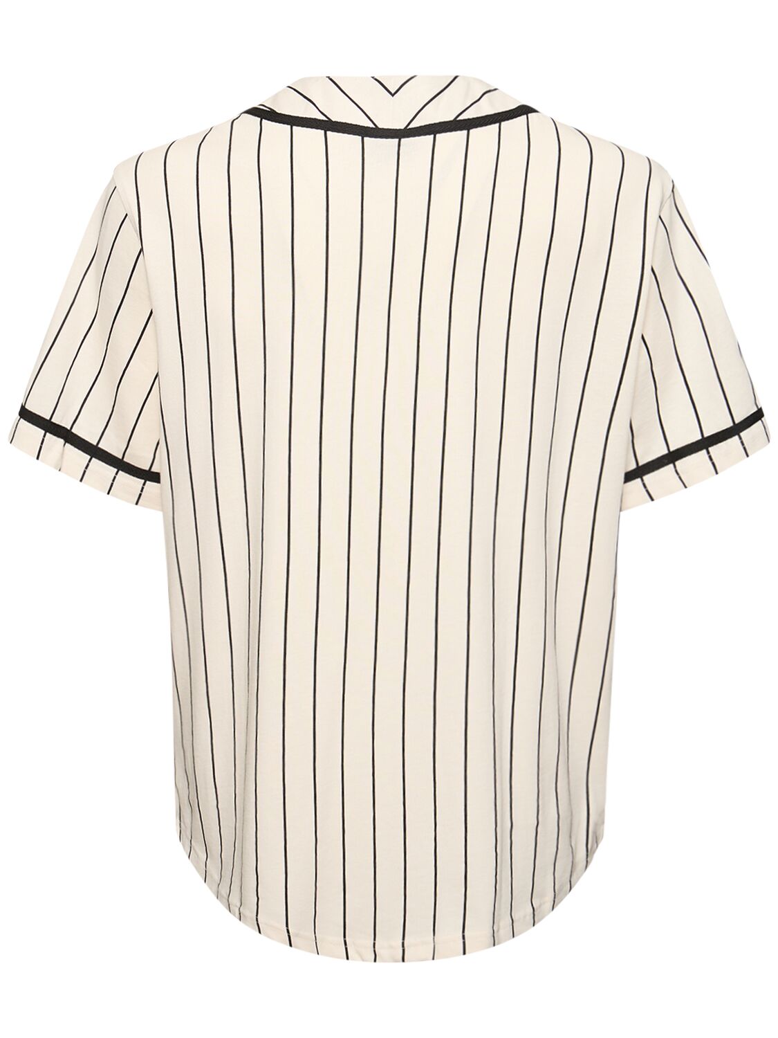 New Era Pinstriped Cotton Jersey T-shirt In White,black