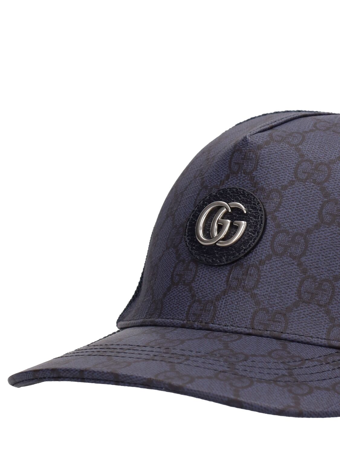 Shop Gucci Gg Cotton Blend Baseball Cap In Blue,black