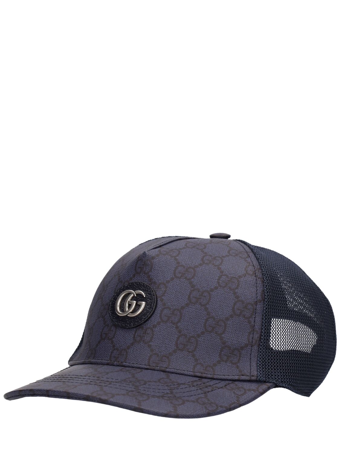 Shop Gucci Gg Cotton Blend Baseball Cap In Blue,black