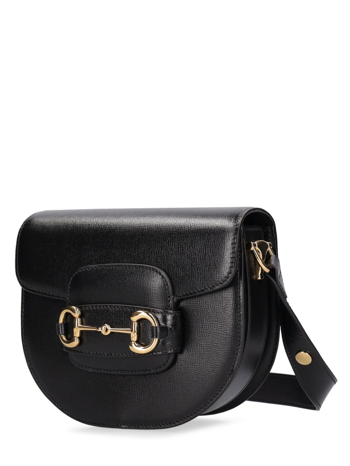 Shop Gucci Mini 1955 Horsebit Leather Shoulder Bag In Black