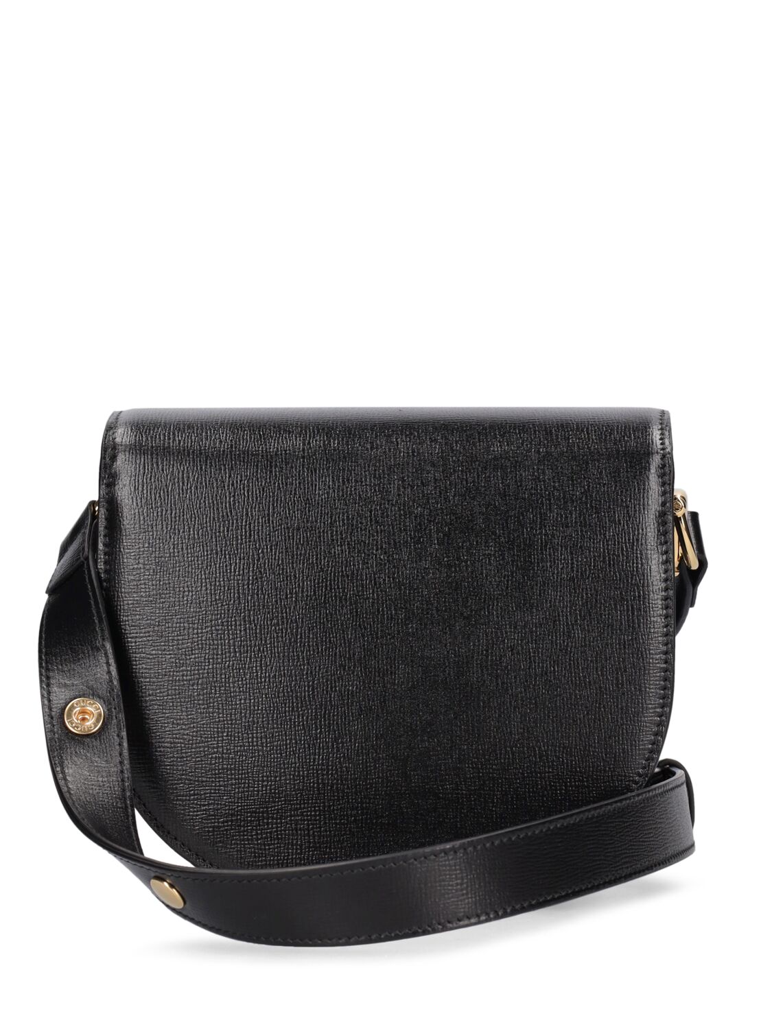 Shop Gucci Mini 1955 Horsebit Leather Shoulder Bag In Black