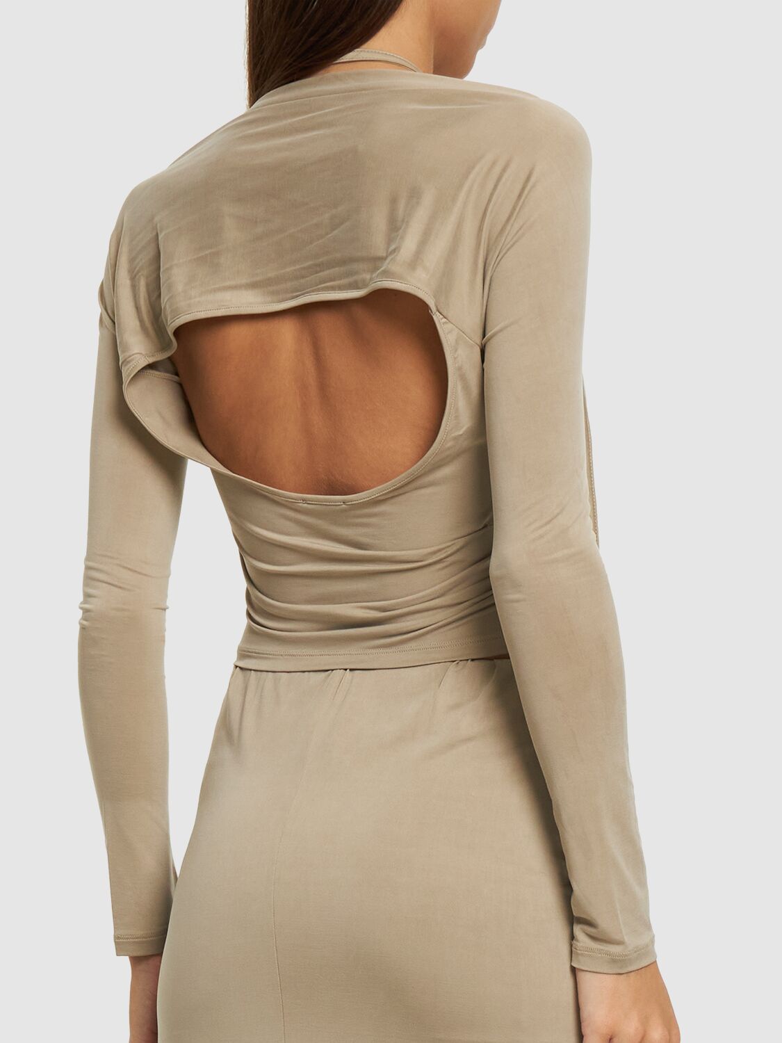 Jacquemus Le Haut Peplo Top In Light Khaki | ModeSens