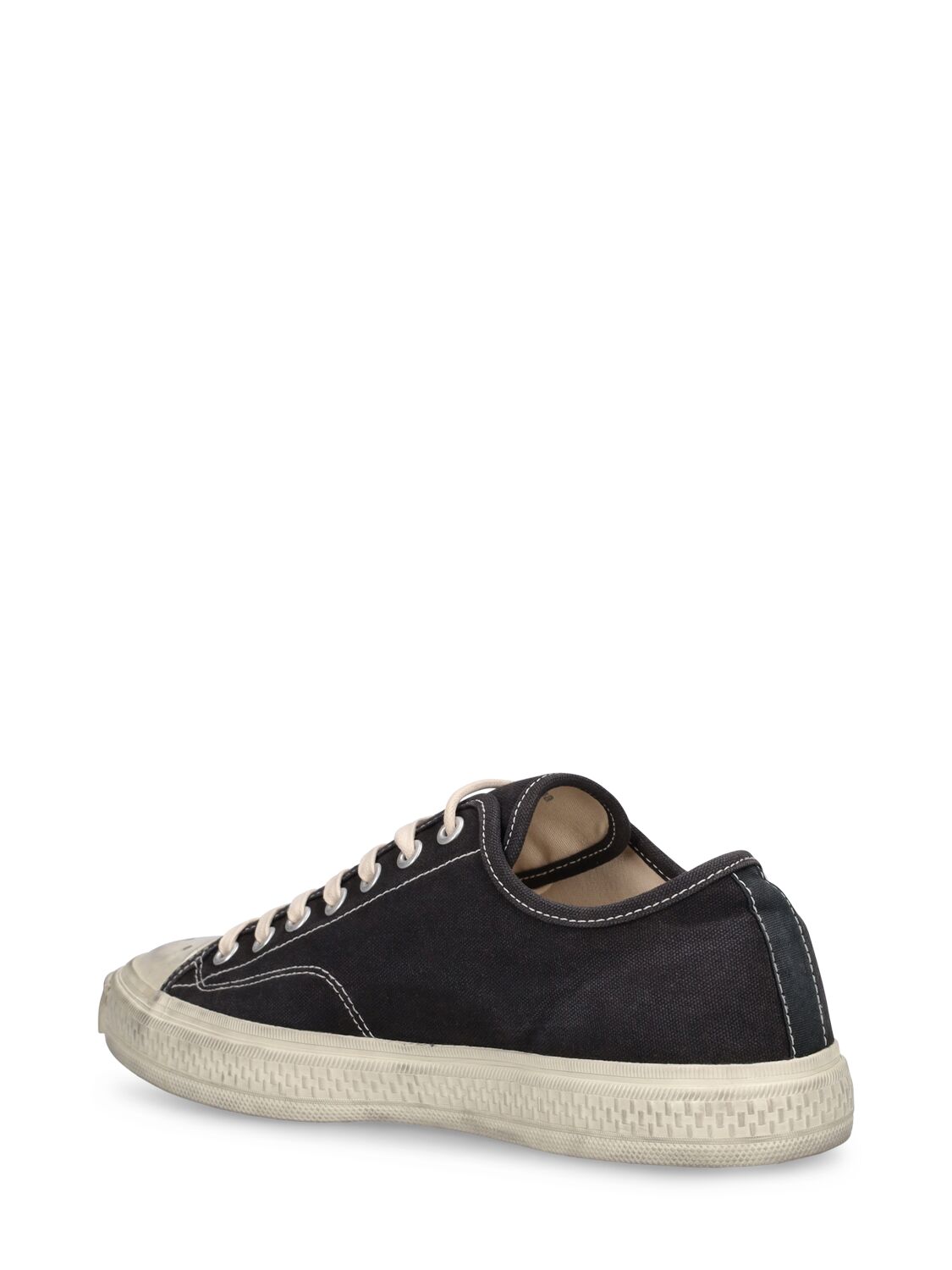 Shop Acne Studios Ballow Soft Tumbled Cotton Sneakers In Black,offwhite