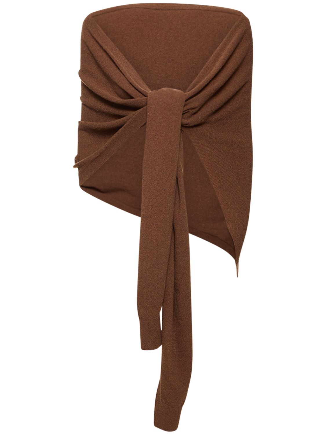 Lemaire Wraparound Knitted Scarf In Brown