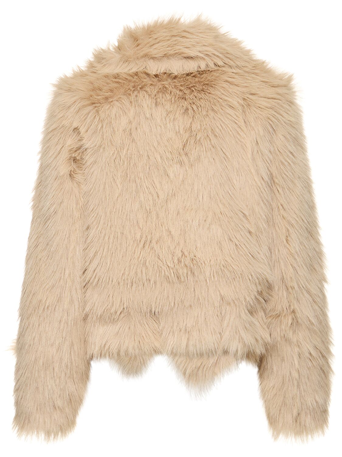 Faux Fur Jacket In Neutrals