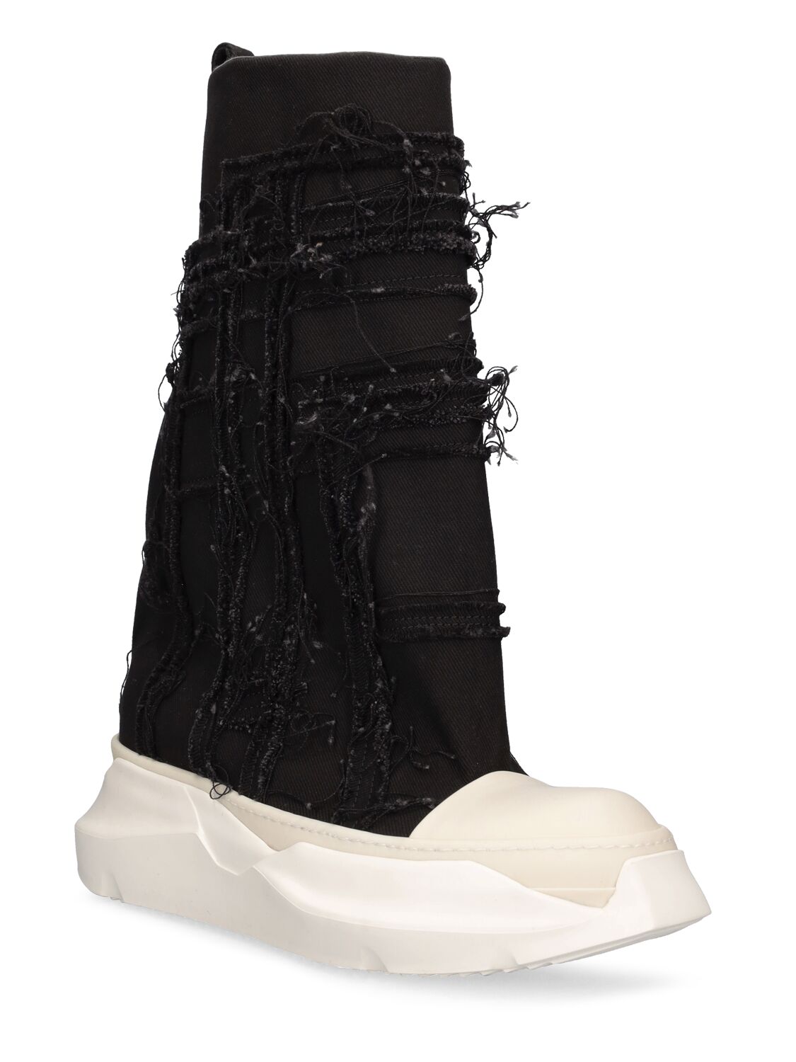 Shop Rick Owens Drkshdw Slashed Fogachine High Top Sneakers In Black,white