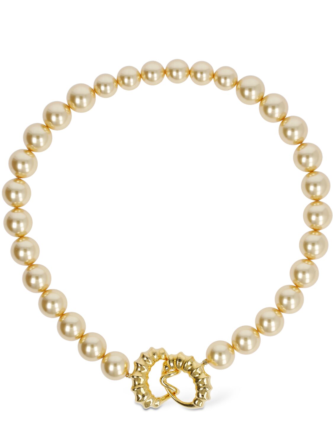 Timeless Pearly Beaded Choker In Gold