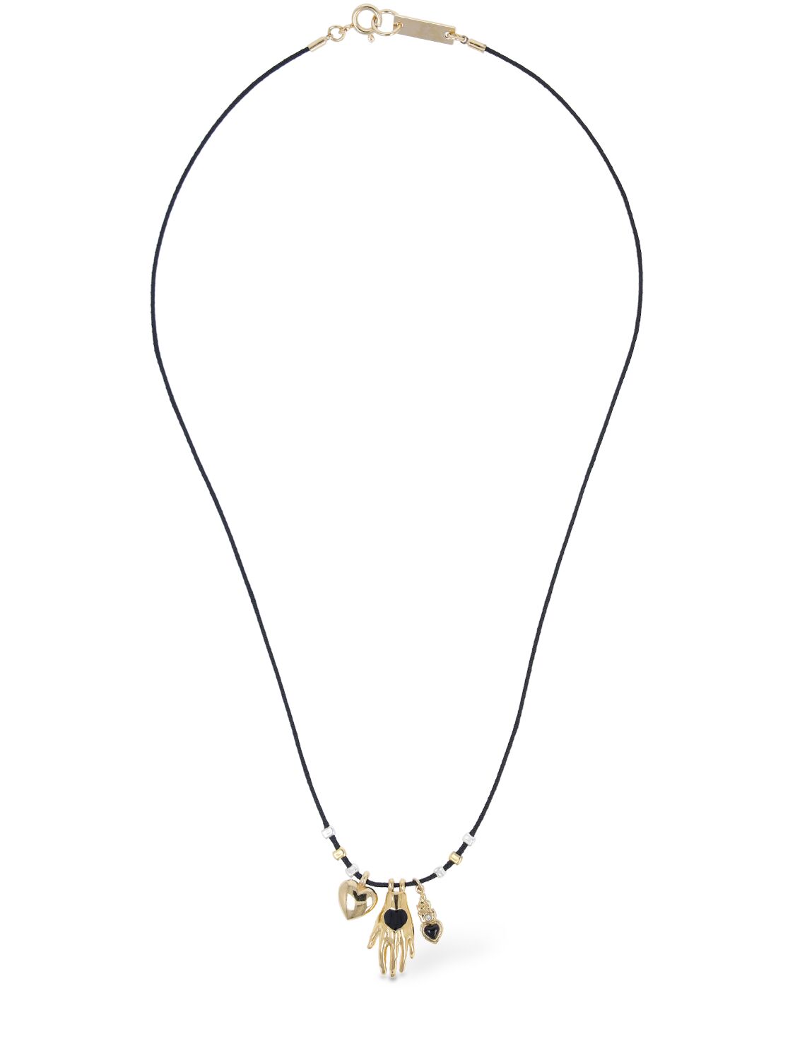 Isabel Marant Happiness Collar Necklace In Black,gold