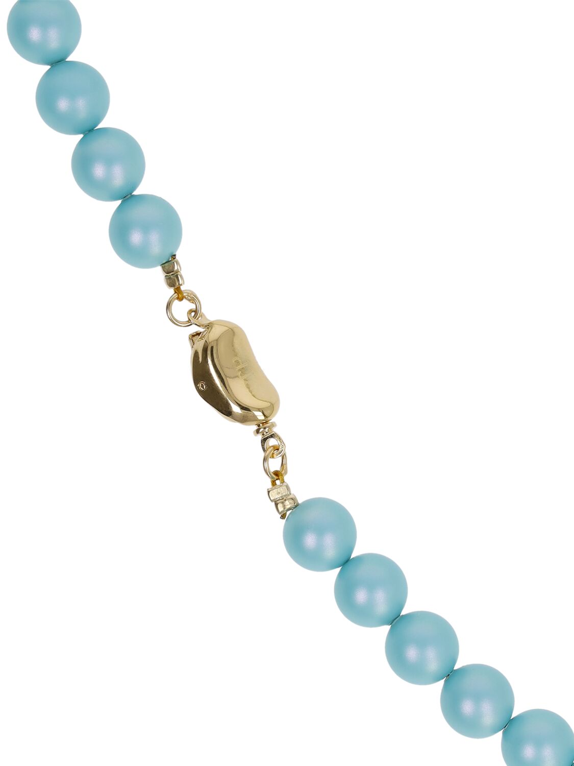Shop Timeless Pearly Shell Charm Beaded Collar Necklace In Blue,gold