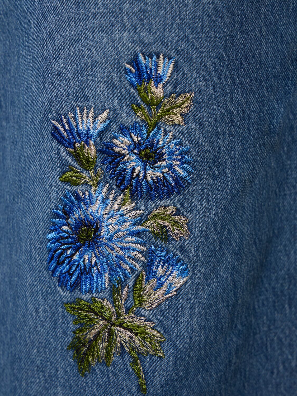Embroidered Denim Jumpsuit