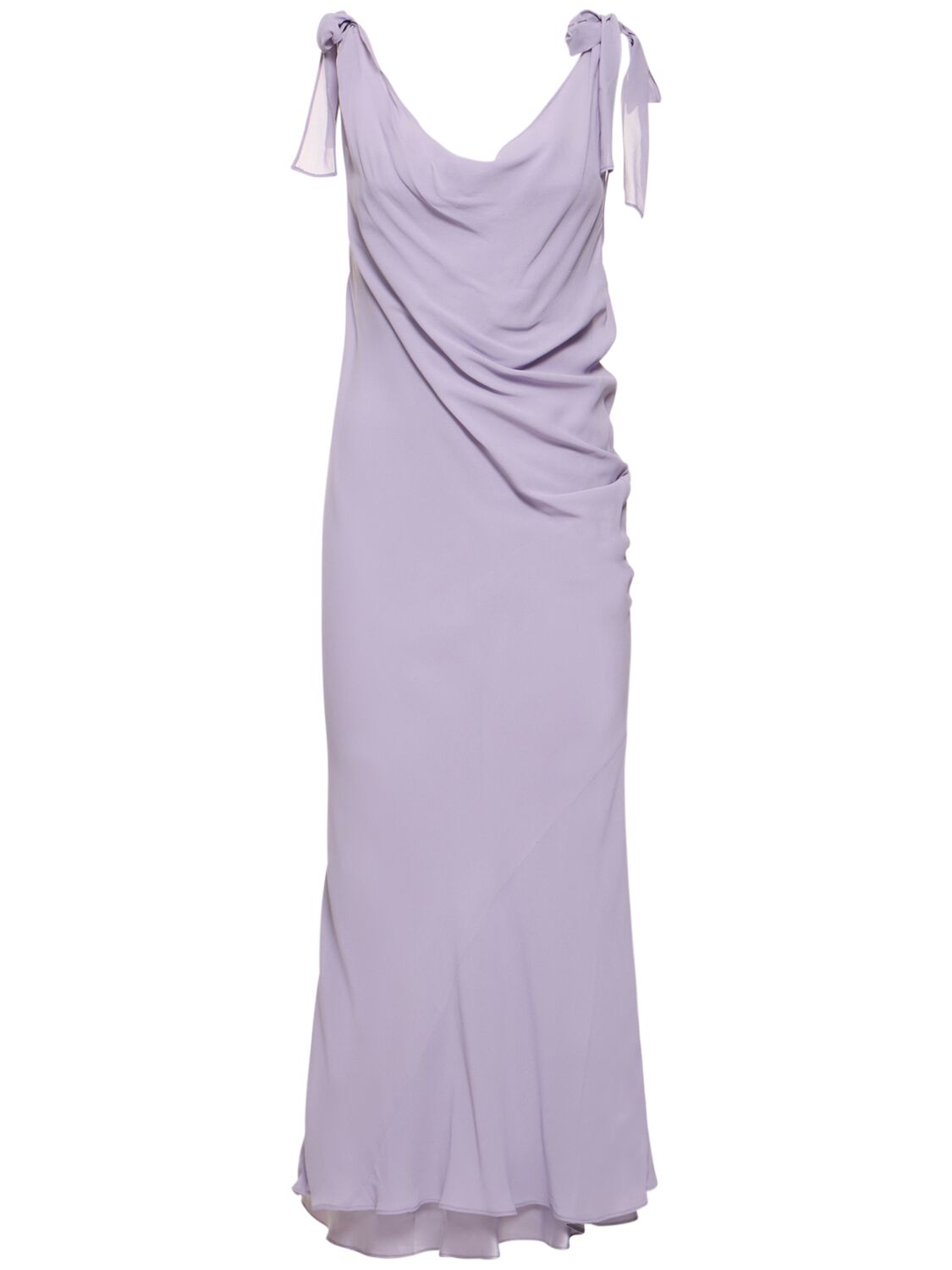 Reformation Galatia Georgette Asymmetric Midi Dress In Purple