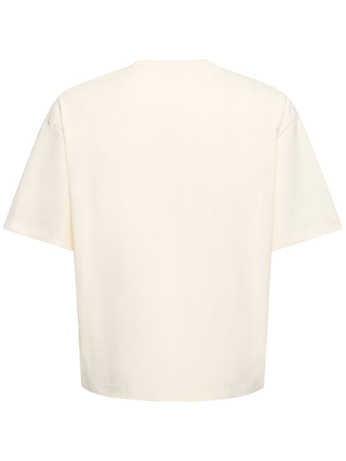 Shop Garment Workshop Boxy Fit T-shirt W/ Double Embroidery In Heavy Cream