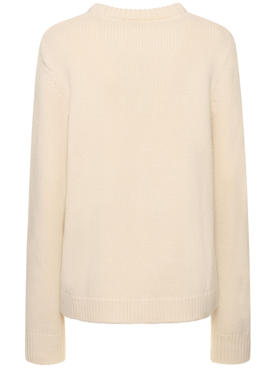 Shop Totême Multi-rib Wool Knit Sweater In 화이트