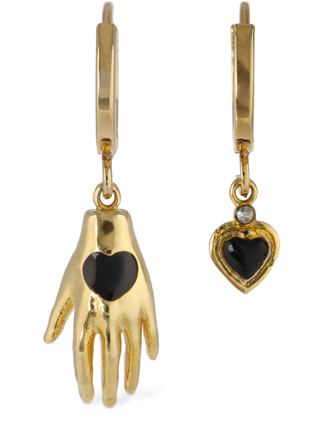 Isabel Marant Happiness Hoop Earrings In Gold,black
