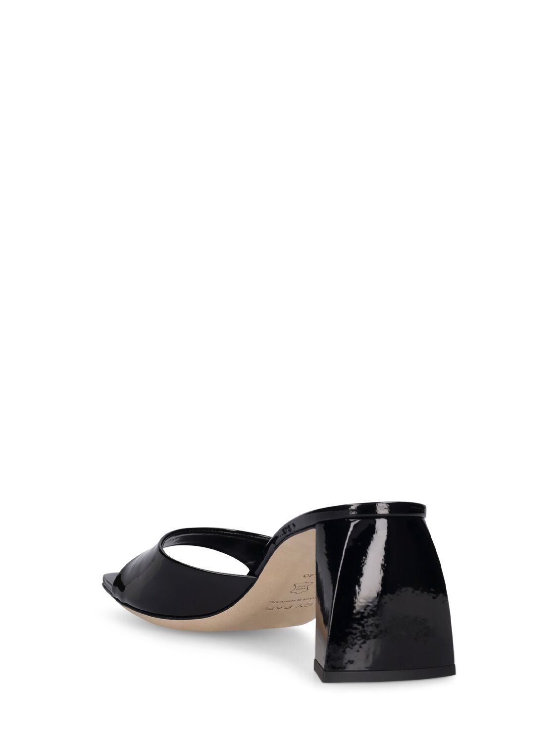 Shop By Far 70mm Romy Patent Leather Mules In Black