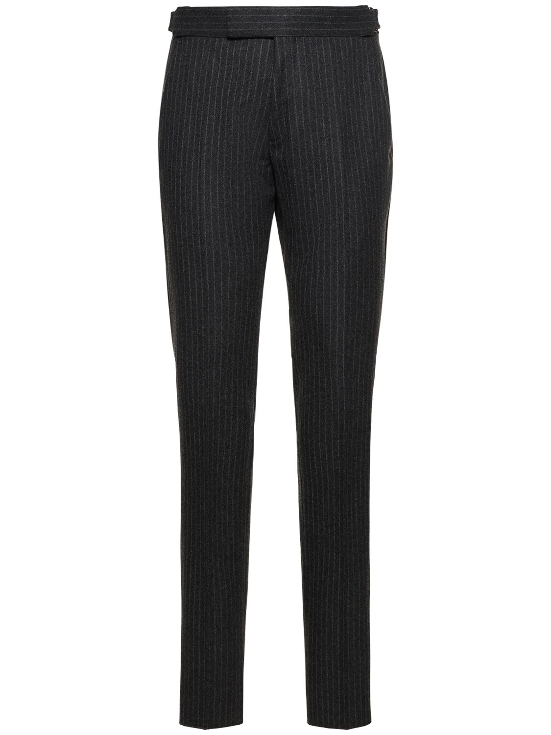 Shop Tom Ford Atticus Pinstriped Wool Flannel Suit In Dark Grey
