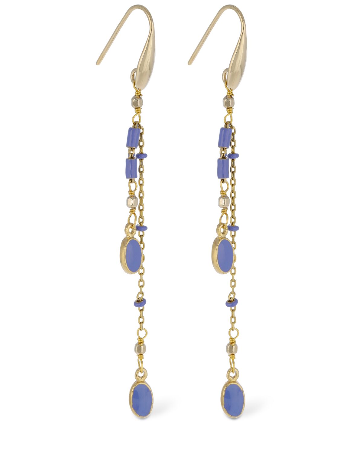 Shop Isabel Marant Casablanca Drop Earrings In Lavender,gold