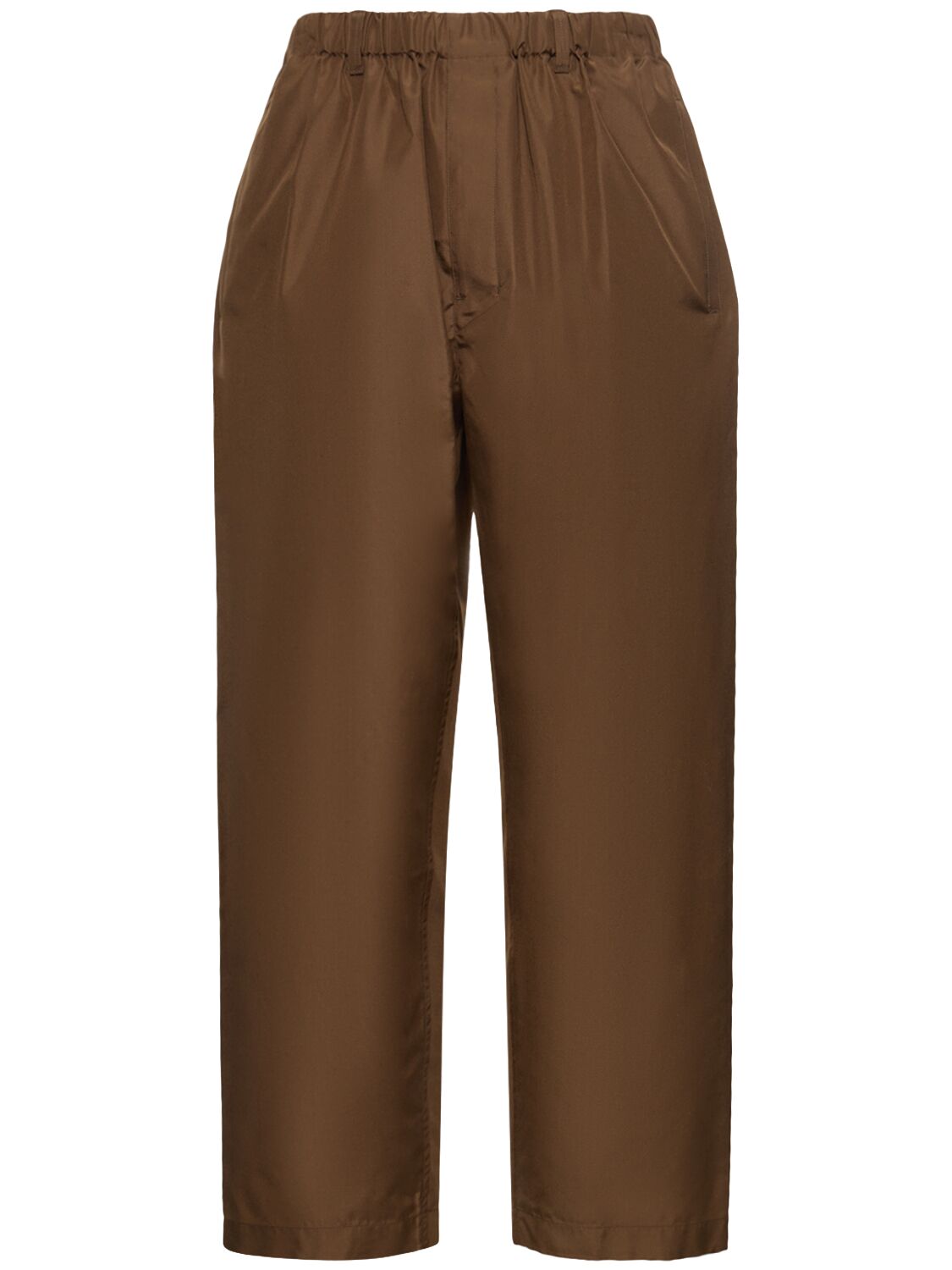 Lemaire Silk Relaxed Trousers In Brown