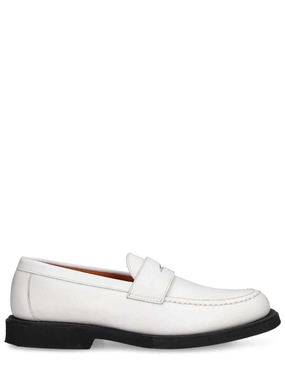 Sebago Ryan Rough Distressed Leather Loafers In White