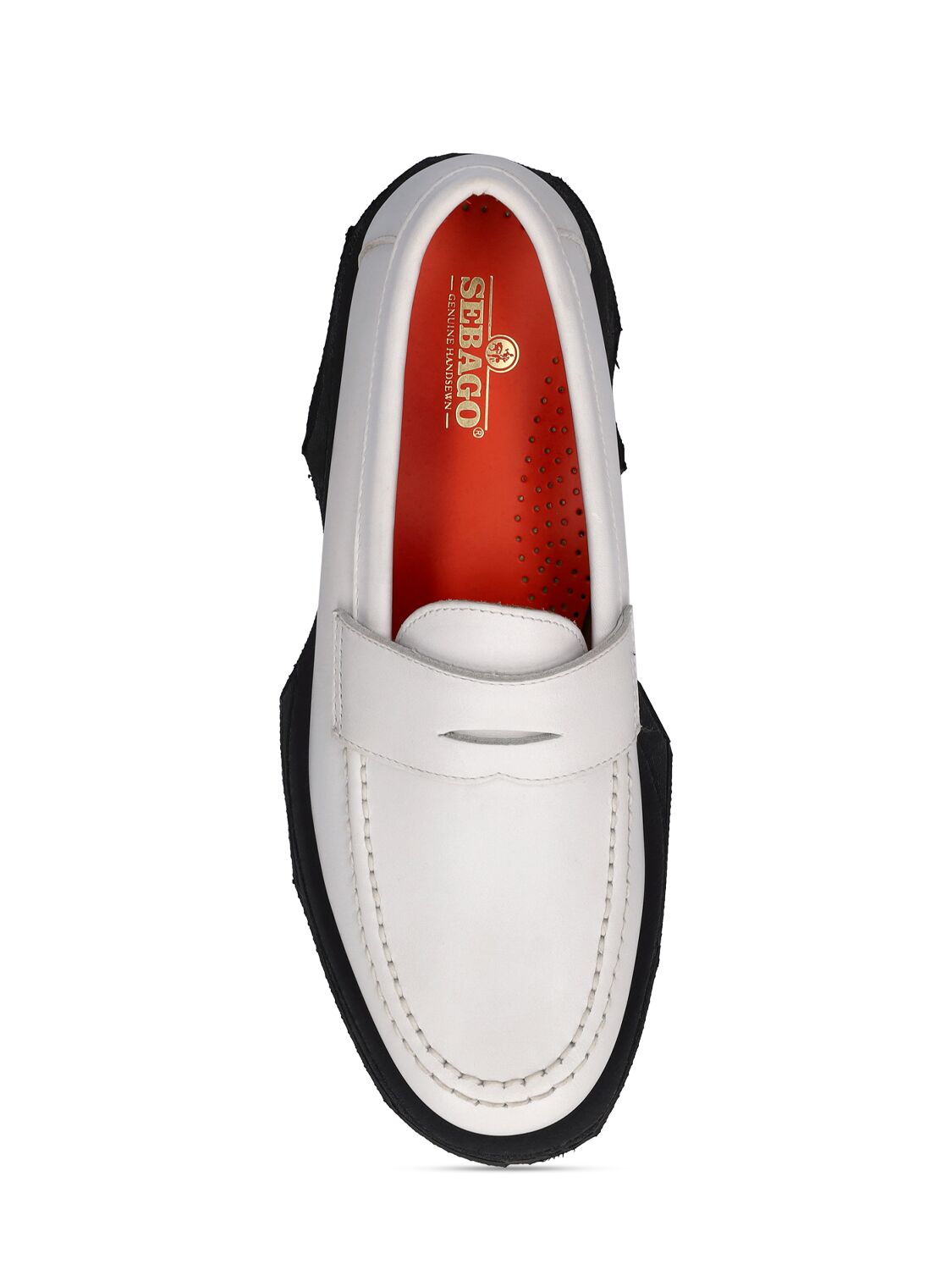 Shop Sebago Ryan Rough Distressed Leather Loafers In White