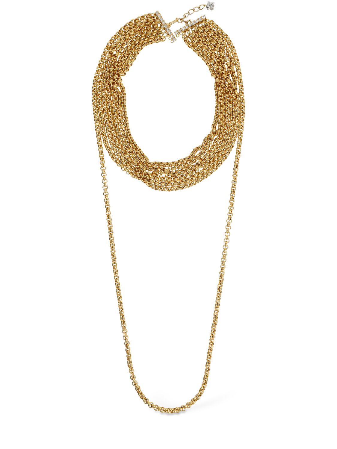 Timeless Pearly Multi Chain Choker In Gold