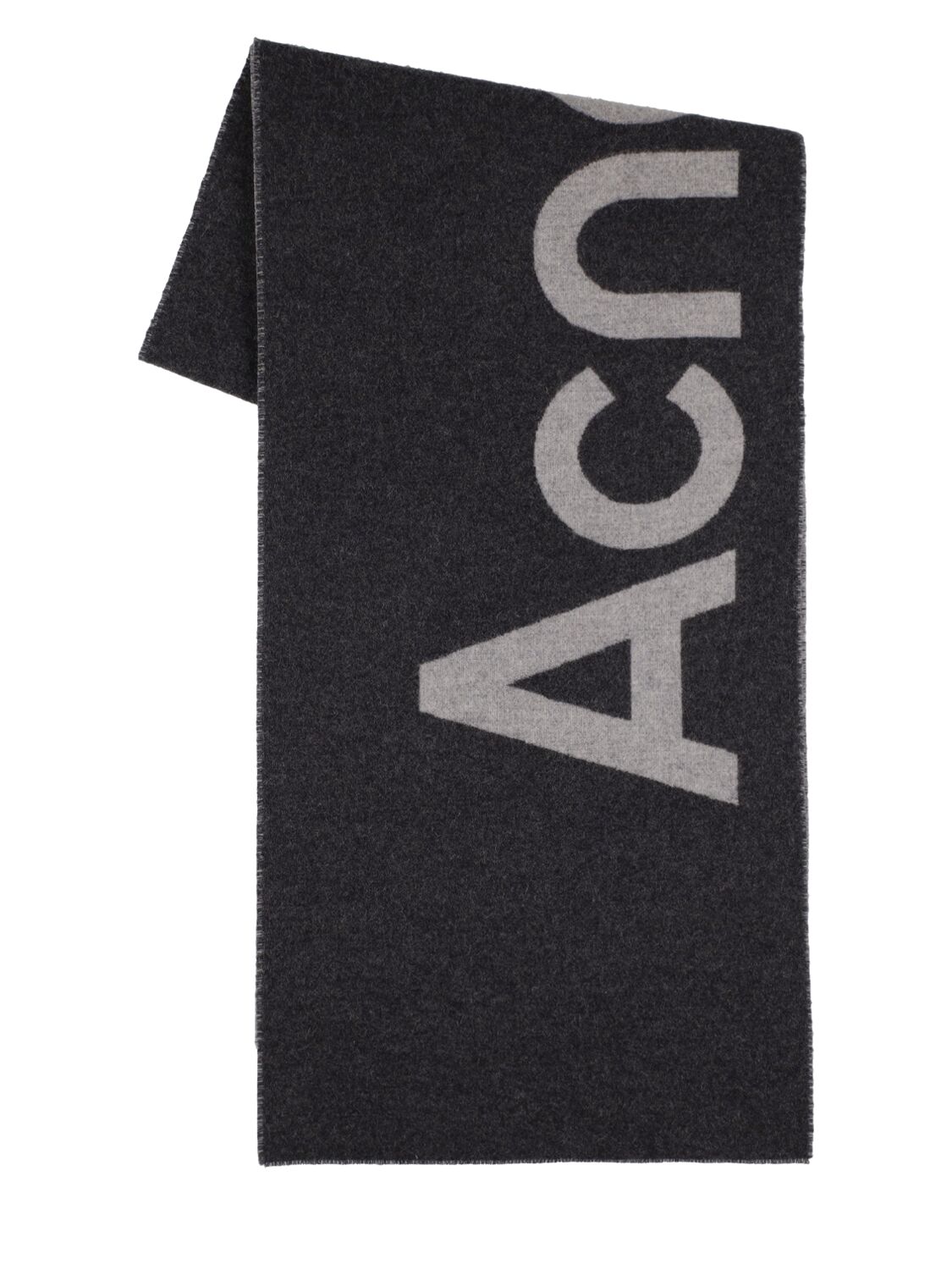 Acne Studios Acne Logo Wool Scarf In Grey