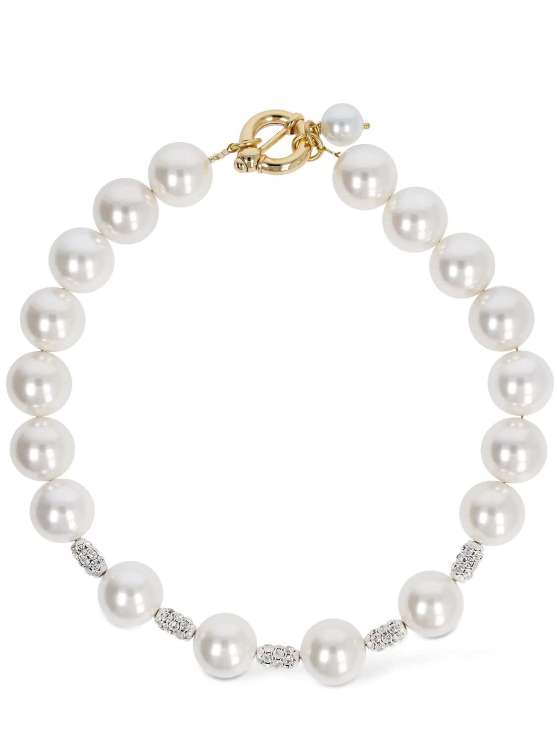 Timeless Pearly Pearl & Crystal Choker In Pearl,crystal