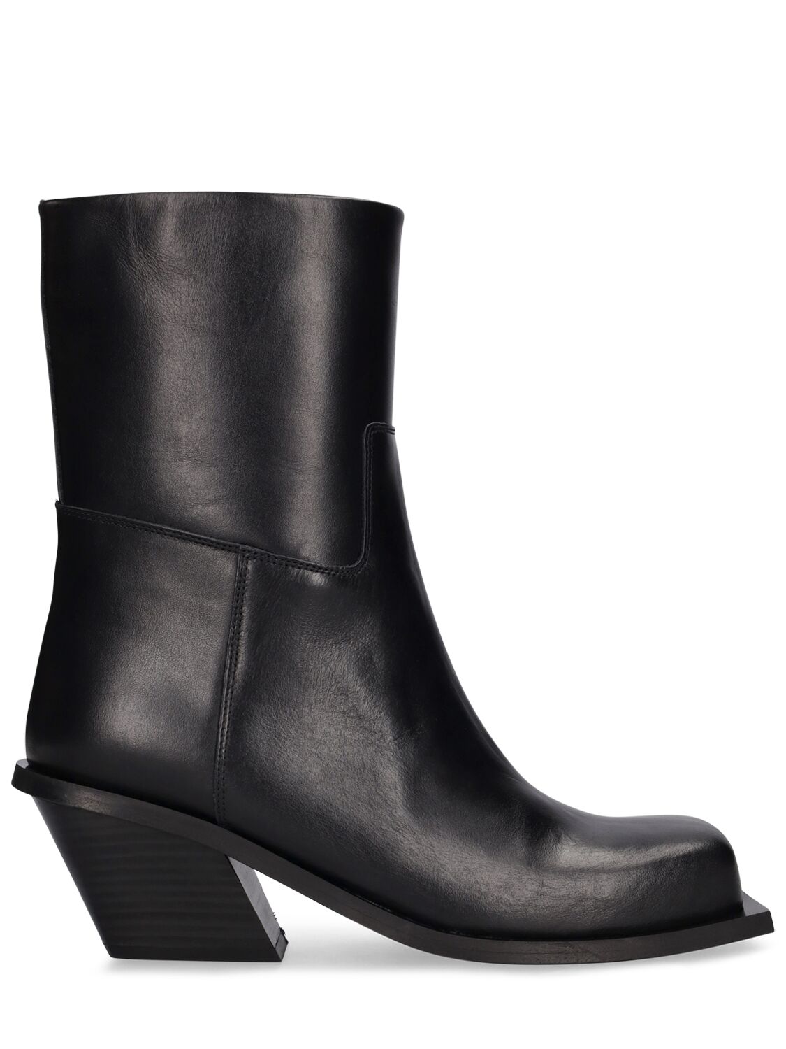 Gia Borghini 60mm Blondine Leather Ankle Boots In Black