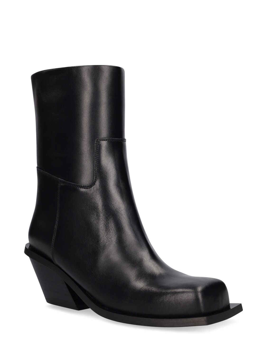 Shop Gia Borghini 60mm Blondine Leather Ankle Boots In Black