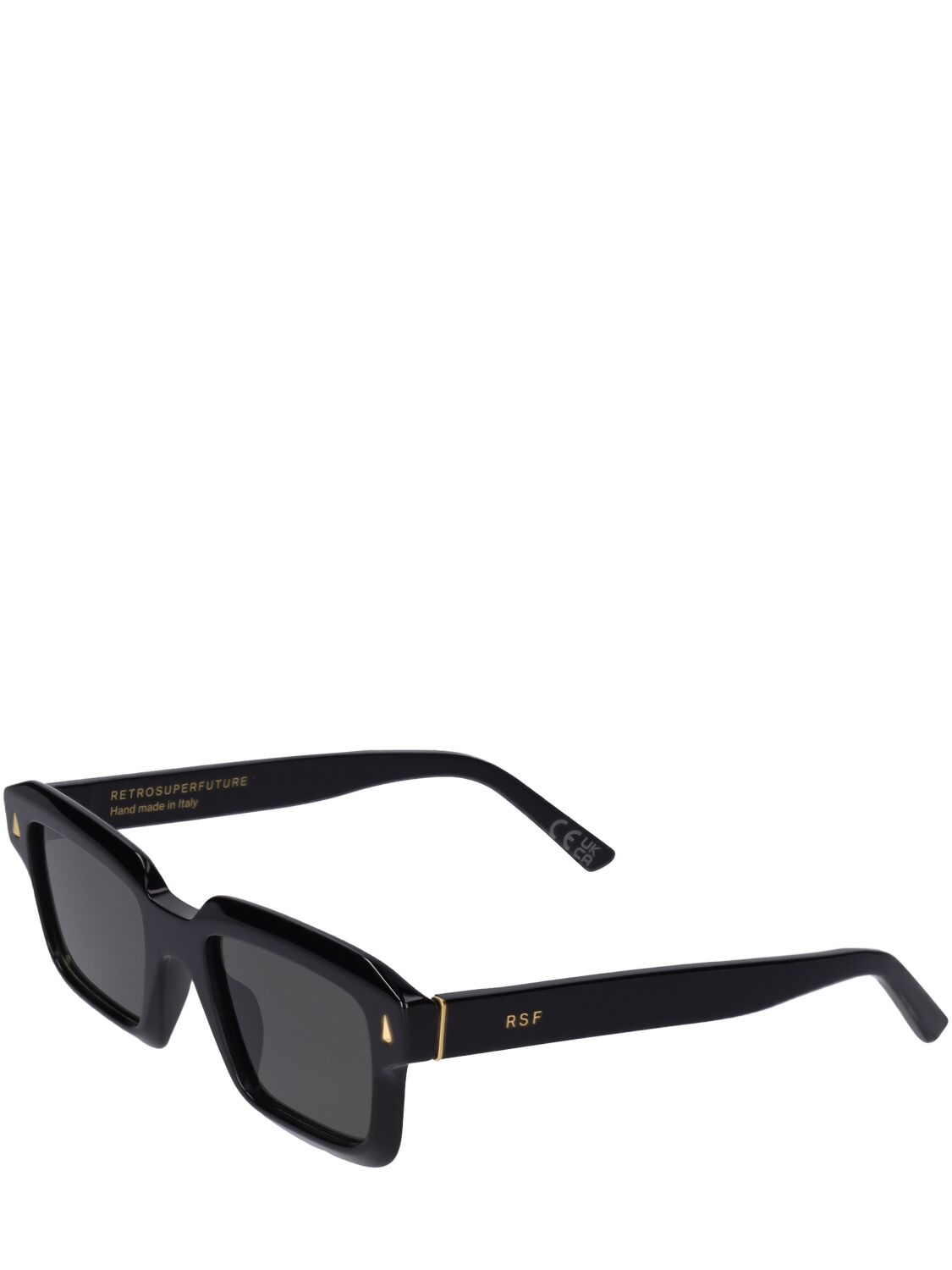 Shop Retrosuperfuture Giardino Black Square Acetate Sunglasses In Schwarz,grau