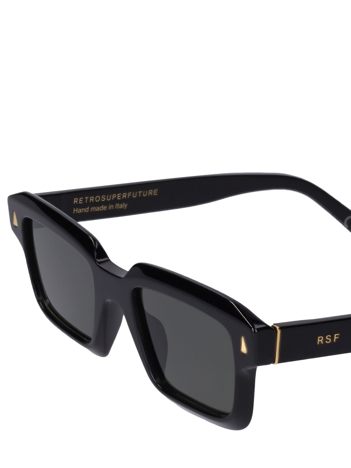 Shop Retrosuperfuture Giardino Black Square Acetate Sunglasses In Schwarz,grau