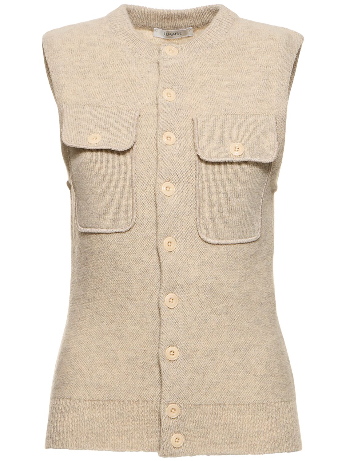 LEMAIRE FITTED WOOL CARDIGAN VEST