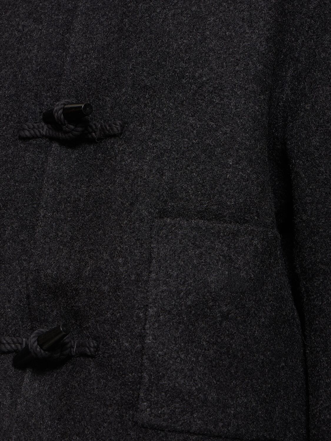 Shop Totême Felted Wool Duffle Jacket In Dark Grey