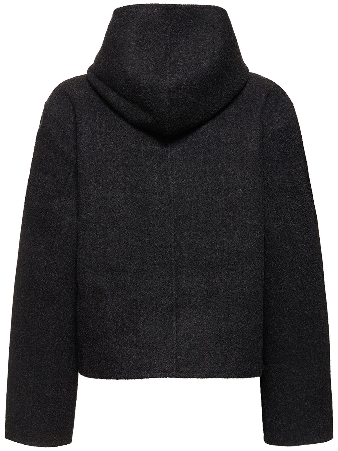 Shop Totême Felted Wool Duffle Jacket In Dark Grey