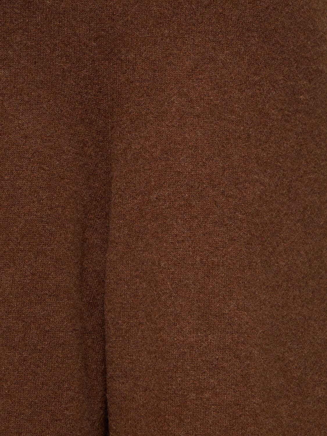 Shop Lemaire Soft Wool Blend Curved Pants In Brown