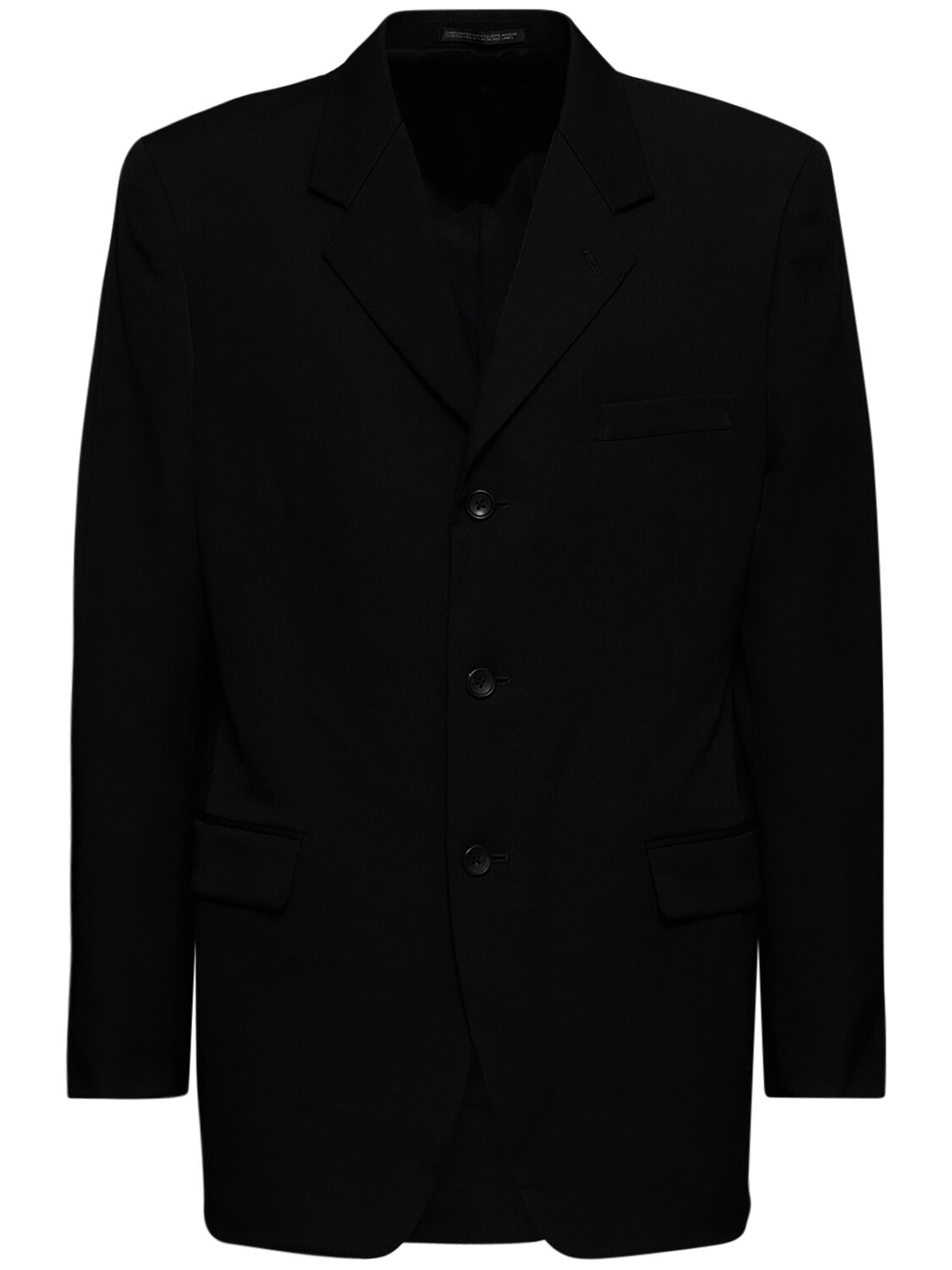 Yohji Yamamoto J-cdh Wool Button Down Jacket In Black