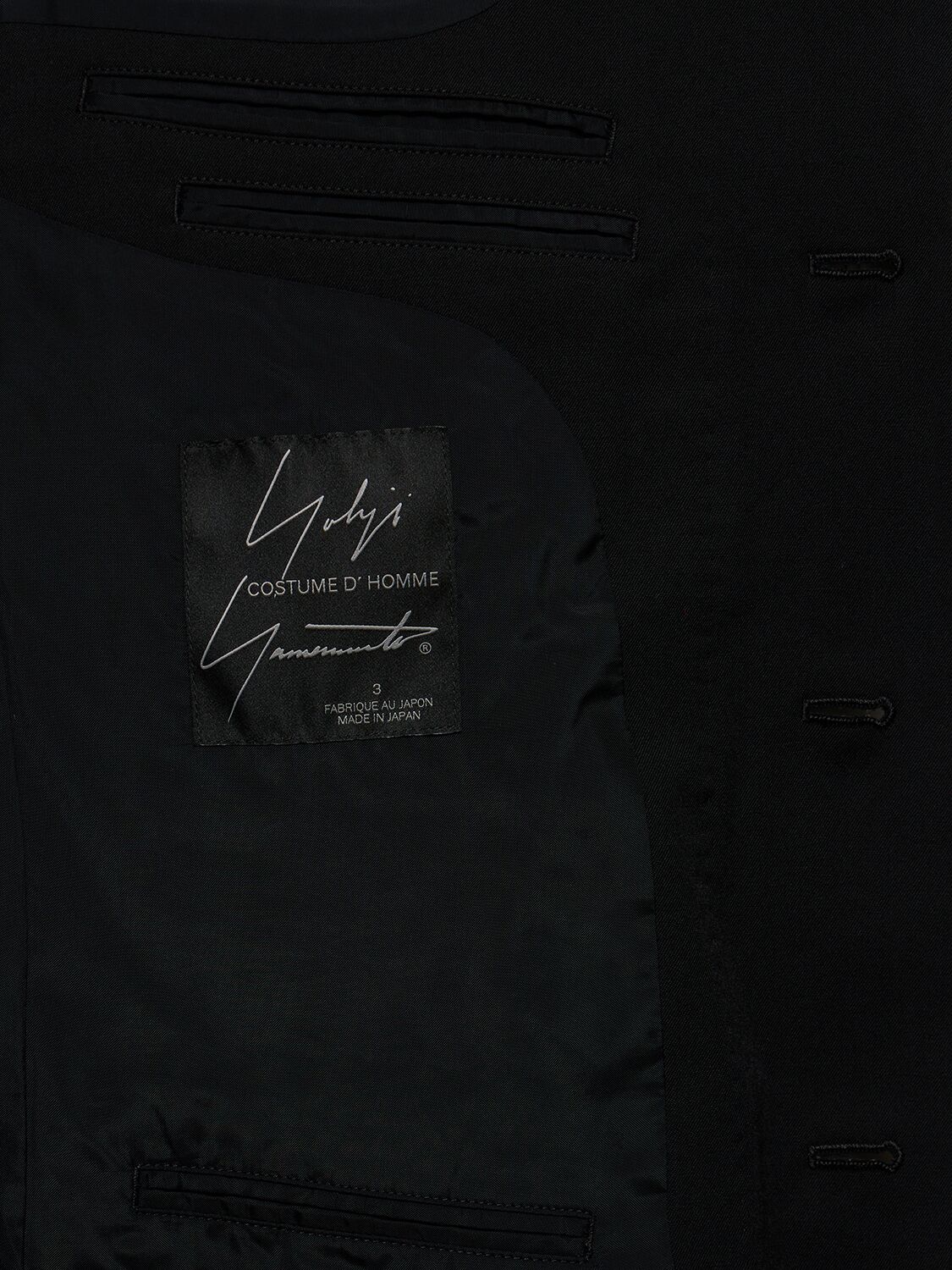 Shop Yohji Yamamoto J-cdh Wool Buttoned Jacket In Black
