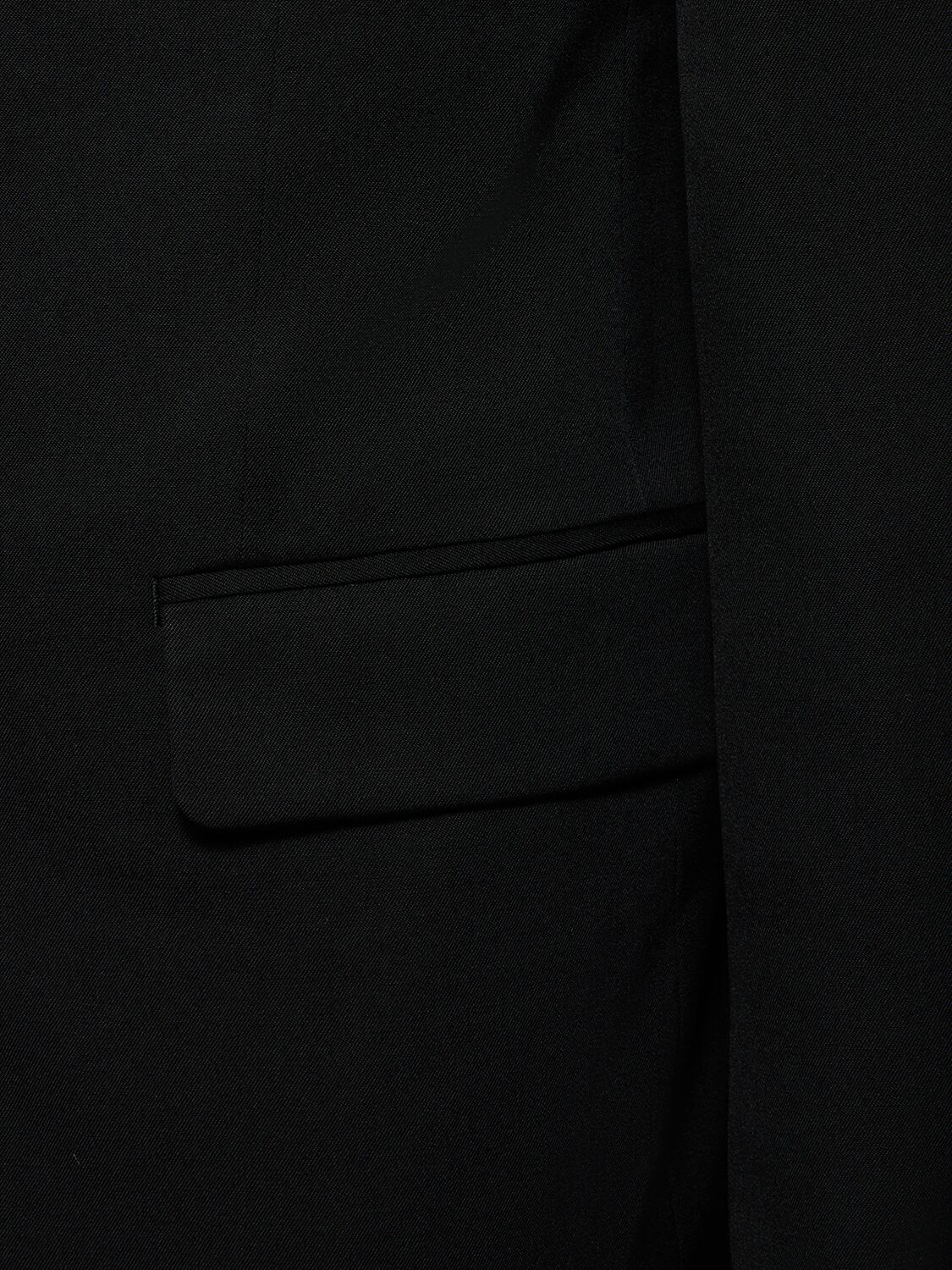 Shop Yohji Yamamoto J-cdh Wool Buttoned Jacket In Black