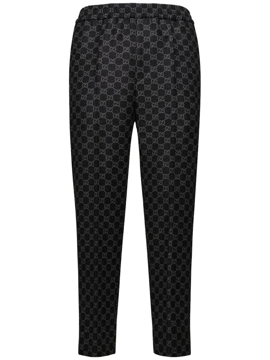 Gucci Gg Soft Brushed Wool Flannel Pants In Dark Grey