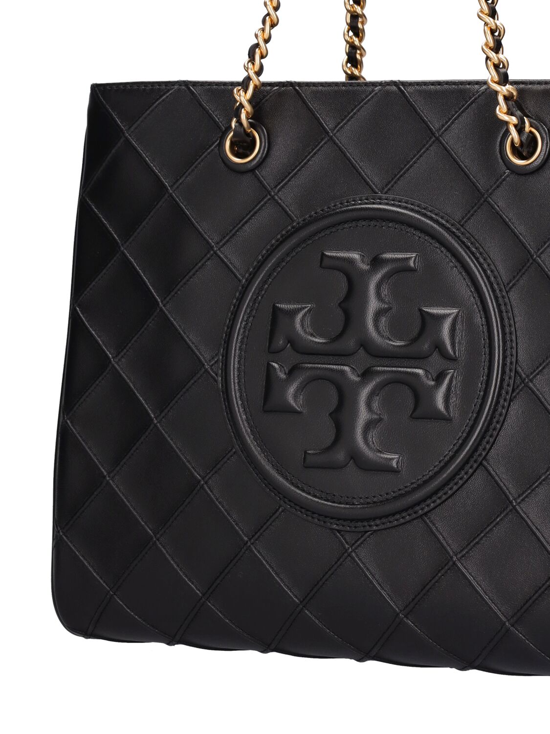 Shop Tory Burch Fleming Soft Leather Shoulder Bag In Black