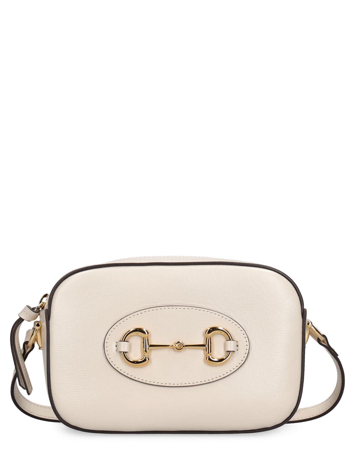 Gucci Small 1955 Horsebit Leather Shoulder Bag In White