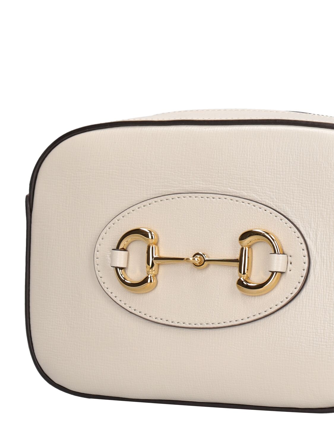 Shop Gucci Small 1955 Horsebit Leather Shoulder Bag In Mystic White